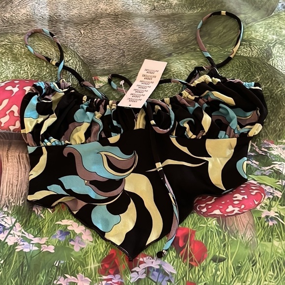 UO Capri Hanky Hem Cami, Black/Blue, Small, NWT - Picture 10 of 12